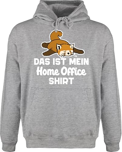 Hoodie Herren Pullover Männer - Beruf und Job Geschenke - Das ist Mein Home Office Shirt mit Fuchs - 5XL - Grau meliert - Statement homeoffice Hoodies Statements Huddy sprüchen￼ Kapuzenpulli von Shirtracer