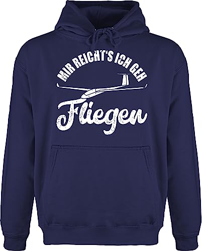 Hoodie Herren Pullover Männer - Beruf und Job Geschenke - Mir reicht's ich geh fliegen - Geschenk Segelflieger Segelfliegen Segelflug - 3XL - Navy Blau - airplane weihnachten arbeit flugzeug von Shirtracer