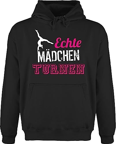 Hoodie Herren Pullover Männer - Echte Mädchen Turnen I Geschenk Turnerin - XS - Schwarz - Sport Turn Pulli Turner pullis Gymnastic Fun-Kapuzenpullover turnerinnen Hoodies kunstturnen Hoody von Shirtracer