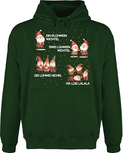 Hoodie Herren Pullover Männer - Ein Glühwein Swei Glühwein | Wichtel | Ein Glühwein Zwei Glühwein | Weihnachten | Wichtelgeschenk lustig | Elfe I Weihnachtsmarkt | Weihnachtsmotiv I Adventszeit von Shirtracer