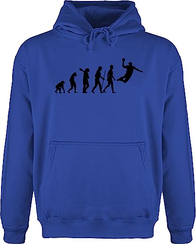 Hoodie Pullover Männer - Entwicklung und Outfit - Handball Evolution Herren - S - Royalblau - handballer geschenke jh001 em pullis geschenk pulli fan fun-kapuzenpullover sprüche hoodies wm hoody von Shirtracer