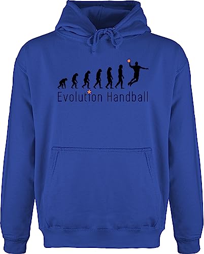 Hoodie Herren Pullover Männer - Entwicklung und Outfit - Handball Evolution Sprungwurf - XXL - Royalblau - handballer handball. beachhandball handball, em 2022 fan geschenke geschenk fans sprüche von Shirtracer