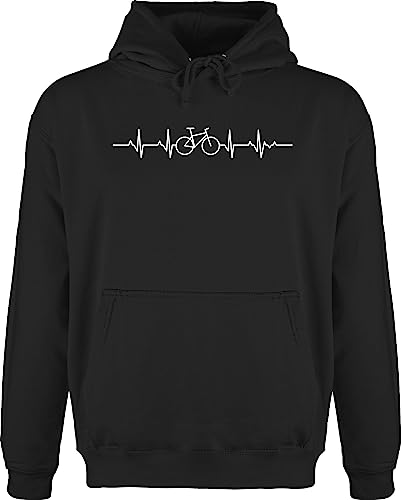Hoodie Herren Pullover Männer - Fahrzeuge - Herzschlag Fahrrad I Rad Geschenke Mountainbiker Geschenk I Fahrradfahrer I - XS - Schwarz - männertagsgeschenke mtb fun-kapuzenpullover fahrzeug bike Hoodie Herren Pullover Männer - Fahrzeuge - Herzschlag Fahrrad I Rad Geschenke Mountainbiker Geschenk I Fahrradfahrer I - XS - Schwarz - männertagsgeschenke mtb fun-kapuzenpullover fahrzeug bike von Shirtracer