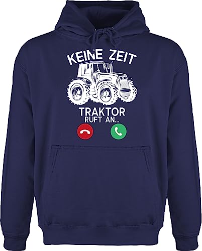 Hoodie Herren Pullover Männer - Fahrzeuge - Keine Zeit - Traktor Ruft an - weiß - XL - Navy Blau - Geschenk mit Mann männertagsgeschenke Bauern Fun-Kapuzenpullover Fahrzeug trecker Pulli von Shirtracer