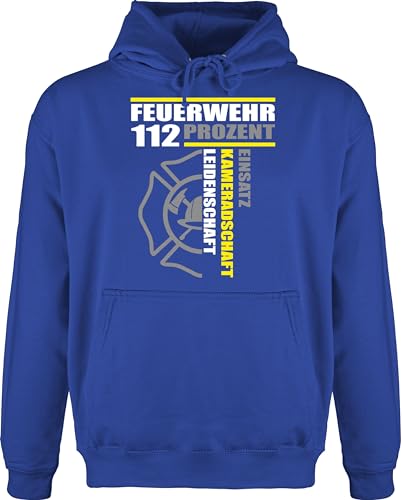 Hoodie Herren Pullover Männer - Feuerwehr 112 Prozent - Einsatz Kameradschaft Leidenschaft - Freiwillige Feuerwehr Geschenk - XXL - Royalblau - feuerwehrgeschenkartikel mit kapuze geschenkartikel von Shirtracer