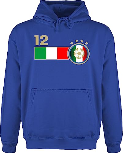 Hoodie Herren Pullover Männer - Fußball EM WM - 12. Mann Italien Mannschaft - 3XL - Royalblau - europameisterschaft italy football hoody fu ball fan fanartikel fussball 2024 12.mann italienische von Shirtracer