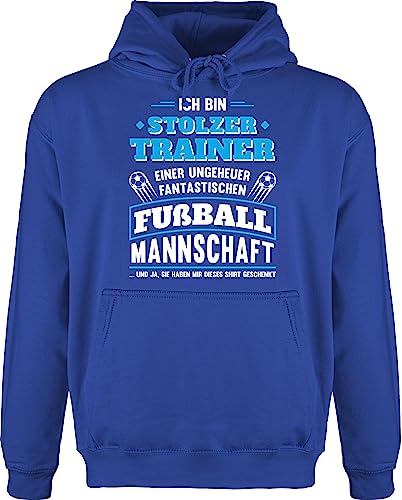 Hoodie Herren Pullover Männer - Fussball EM 2024 - Stolzer Trainer Einer fantastischen Fußballmannschaft - XL - Royalblau - fußball fußballtrainer Pulli Fussballer fussballtrainer Hoody von Shirtracer