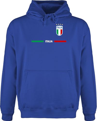 Hoodie Herren Pullover Männer - Fußball EM WM - Italien Trikot Wappen | Italia mit Stolz | Italienisches Fan-Motiv - M - Royalblau - fussball kleidung europameisterschaft italy pulli fu ball von Shirtracer