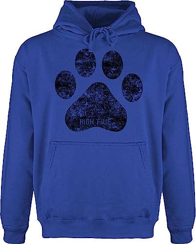 Shirtracer Hoodie Herren Pullover Männer - Geschenk für Hundebesitzer - High Five Hunde Pfote - M - Royalblau - sprüche Hund mit hundemotiv Spruch sprüchen Aufschrift Liebhaber tiermotiv hundehoodie von Shirtracer