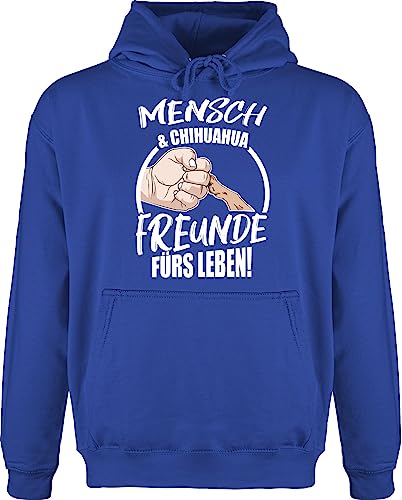 Hoodie Herren Pullover Männer - Geschenk für Hundebesitzer - Mensch & Chihuahua Freunde fürs Leben - XL - Royalblau - Spruch Hund Hunde Liebhaber hundemotiv hundefan Hundehalter hundesprueche von Shirtracer