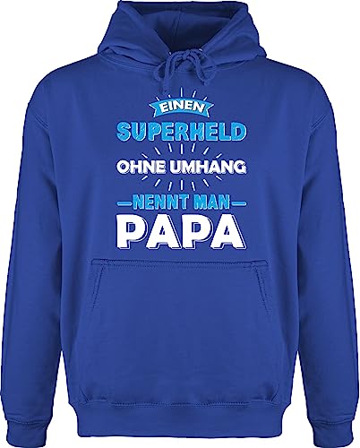 Hoodie Herren Pullover Männer - Geschenk zum Vatertag - Einen Superheld ohne Umhang nennt man Papa - 3XL - Royalblau - fatertaggeschenke hoddis vater tag pullis dad pollover herrentagsgeschenke von Shirtracer