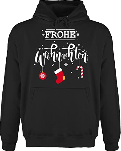 Hoodie Herren Pullover Männer - Frohe Weihnachten I Weihnachtsmotiv - L - Schwarz - weihnachtshuddy Weihnachtspullover Christmas weihnacht Pulli qeihnachtspulli weihnachspullis Weihnachts Hoody von Shirtracer