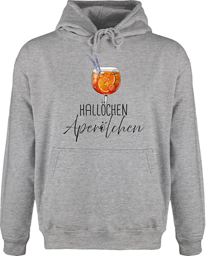 Shirtracer Hoodie Herren Pullover Männer - Karneval & Fasching - Hallöchen Aperölchen I Aperol Spritz Mädelsabend I Aperol Spritz Geschenk - S - Grau meliert - Faschings Sauf Outfit Karnevals Saufen von Shirtracer