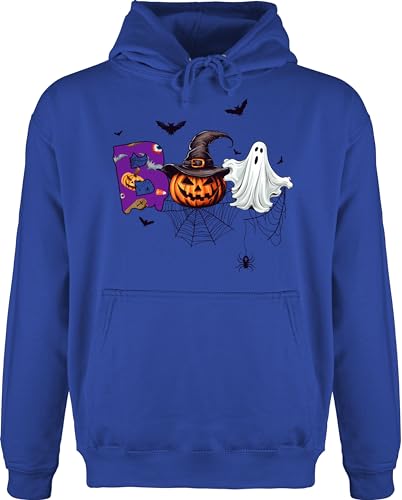 Hoodie Herren Pullover Männer - Halloween - BOO Geist Gespenst Kürbis Hexe Spinne Fledermaus - 3XL - Royalblau - halloween+verkleidung für hallowen halooween costum heeloween haloween party von Shirtracer