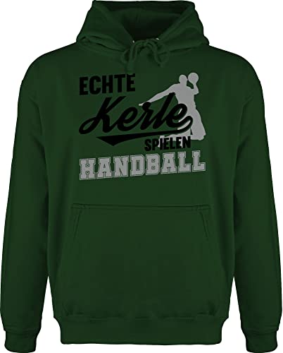 Shirtracer Hoodie Herren Pullover Männer - WM 2023 Trikot Ersatz - Echte Kerle Spielen Handball schwarz/grau - XS - Dunkelgrün - beachhandball Handballer Geschenke em 2022 Fans Fan Geschenk sprüche von Shirtracer