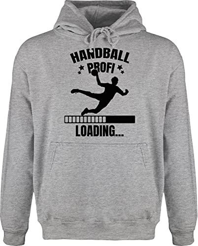 Hoodie Herren Pullover Männer - WM 2023 Trikot Ersatz - Handball Profi Loading - schwarz Jungen - L - Grau meliert - handballer geschenk halbball handball. fan em geschenke sprüche fans 2022 von Shirtracer