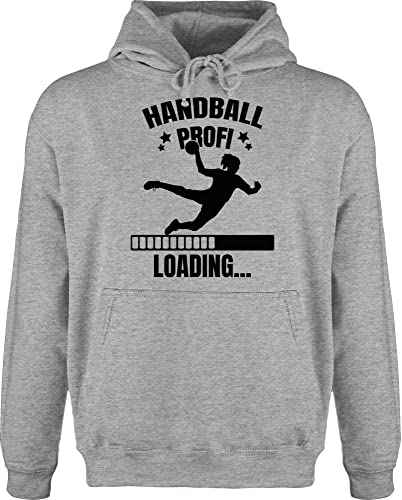 Hoodie Herren Pullover Männer - WM 2023 Trikot Ersatz - Handball Profi Loading - schwarz Mädchen - XXL - Grau meliert - handballer sprüche em geschenke handball, pulli halbball beachhandball von Shirtracer