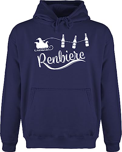 Shirtracer Hoodie Herren Pullover Männer - & Geschenke - Renbiere - L - Navy Blau - weinacht Chrismas Outfit weihnachs weihnachtspulli Herr weihachten weihnachtspollover weihnachtliche von Shirtracer