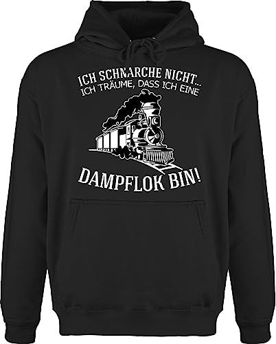 Shirtracer Hoodie Herren Pullover Männer - Hobby Outfit - Ich schnarche Nicht Ich träume DASS ich eine Dampflok Bin - Geschenk Lokführer Eisenbahn Bahn - 3XL - Schwarz - Zug Pulli schnarch dampfloks von Shirtracer