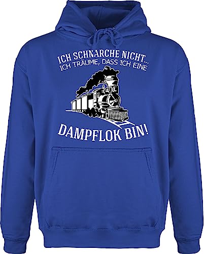 Hoodie Herren Pullover Männer - Hobby Outfit - Ich schnarche nicht Ich träume dass ich eine Dampflok bin - Geschenk Lokführer Eisenbahn Bahn - XXL - Royalblau - zug pulli schnarch dampfloks von Shirtracer