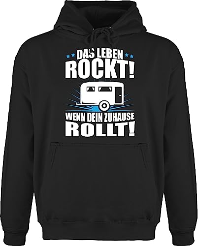 Hoodie Herren Pullover Männer - Hobby Outfit - King of the Camper - weiß - 5XL - Schwarz - camping huddi wohnmobil hoddies/pullies wohnwagen huddy könig kapuze pulli kapuzenpulli hoody jh001 von Shirtracer