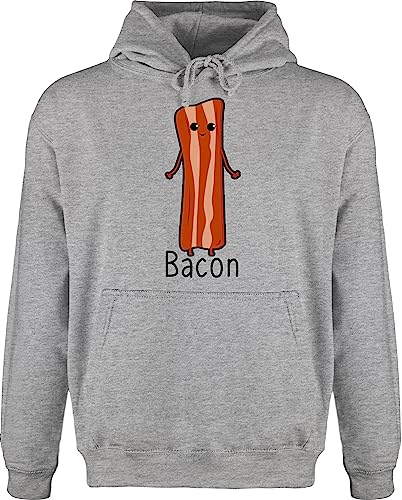 Hoodie Herren Pullover Männer - Karneval & Fasching - Bacon Partnerkostüm - M - Grau meliert - Partnerlook Faschings Outfit Karnevals Oberteile fassenacht Fastnacht köstüme Fasching, Fasching- von Shirtracer