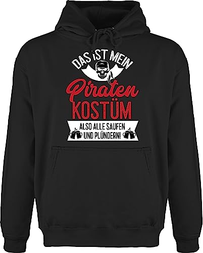 Hoodie Herren Pullover Männer - Karneval & Fasching - Das ist Mein Piraten Kostüm - weiß/rot - L - Schwarz - köstüme Hoddies/pullies Outfit Fasching, kost m Hoodies/pullis Fasching- Pirate von Shirtracer