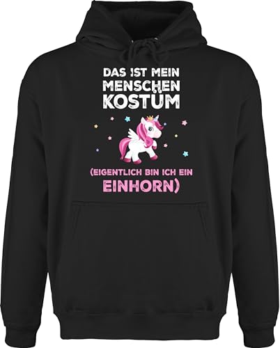 Hoodie Herren Pullover Männer - Karneval & Fasching - Das ist Mein Menschen Kostüm eigentlich Bin ich EIN Einhorn süß I Fastnacht I Fasnacht I Fasnet - XL - Schwarz - Faschings Pulli Outfit von Shirtracer