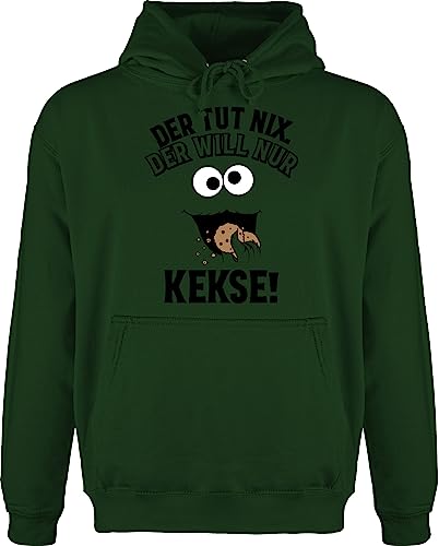 Hoodie Herren Pullover Männer - Karneval & Fasching - Der tut nix, der will nur Kekse - XXL - Dunkelgrün - verkleidet karneval& lustiges und fasnacht für erwachsene und. karneval+fasching koeln von Shirtracer