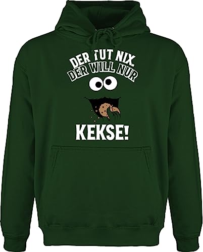 Hoodie Herren Pullover Männer - Karneval & Fasching - Der tut nix. Der will nur Kekse! - weiß/schwarz - XXL - Dunkelgrün - faschings keks fun-sweatshirts outfit karnevals kekse hoody oberteile von Shirtracer