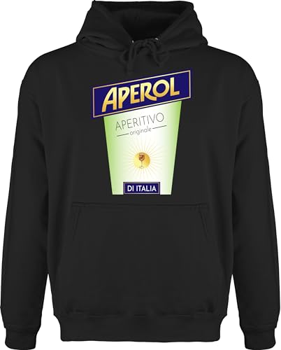 Hoodie Herren Pullover Männer - Karneval & Fasching - Aperol Kostüm Flaschen Verkleidung - XS - Schwarz - kölscher jeck sprüche koelner partnerlook kölner zum gärtner verkleidet für &fasching von Shirtracer