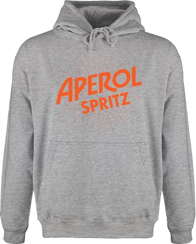 Hoodie Herren Pullover Männer - Karneval & Fasching - Aperol Spritz Kostüm - S - Grau meliert - verkleidungen rosenmontag fasent faschings- fasnacht carneval karneval& verkleidung karnelval von Shirtracer