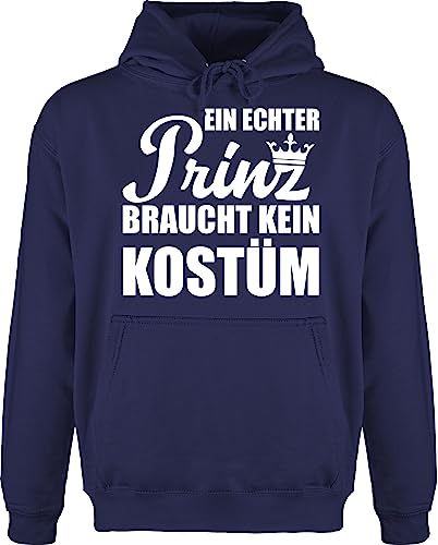 Hoodie Herren Pullover Männer - Karneval & Fasching - Ein echter Prinz braucht kein Kostüm - weiß - L - Navy Blau - und. &fasching karneval+fasching köln koeln costüm partner erwachsene outfit von Shirtracer