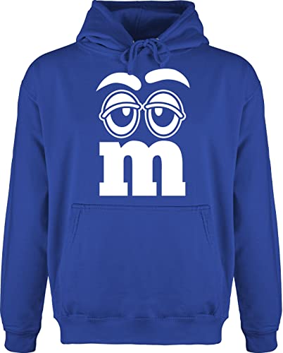 Hoodie Herren Pullover Männer - Karneval & Fasching - Faschingskostüm Gruppen M&M Aufdruck Gesicht - XXL - Royalblau - carnival m hoodies outfit fasching, u rosenmontag partner karnewal m´s von Shirtracer