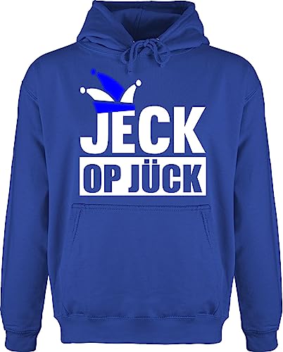 Hoodie Herren Pullover Männer - Karneval & Fasching - JECK op Jück Blau Weiß - S - Royalblau - faschings outfit karnevals fassenacht fastnacht köstüme fasching, fasching- carnevale verkleidet von Shirtracer