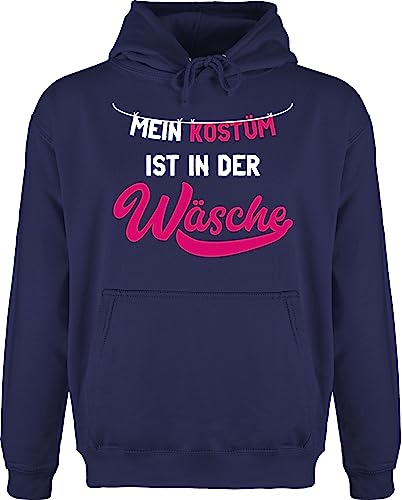 Hoodie Herren Pullover Männer - Karneval & Fasching - Mein Kostüm ist in der Wäsche weiß fuchsia - 5XL - Navy Blau - faschings hoodies outfit karnevals oberteile fassenacht fastnacht köstüme von Shirtracer