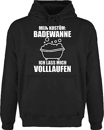 Hoodie Herren Pullover Männer - Karneval & Fasching - Mein Kostüm: Badewanne ich lasse mich volllaufen - weiß - M - Schwarz - faschings pulli outfit karnevals lass kapuzenpullover oberteile von Shirtracer