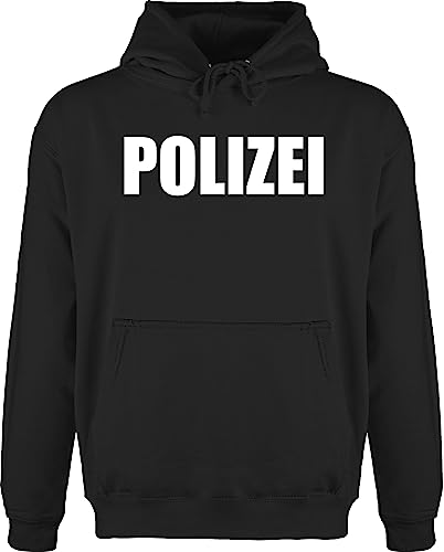 Hoodie Herren Pullover Männer - Karneval & Fasching - Polizei I Polizeiuniform I Polizist I Polizeikostüm I SEK Polizistin I Police I SWAT - 5XL - Schwarz - faschings beruf pulli outfit karnevals von Shirtracer