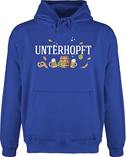 Hoodie Herren Pullover Männer - Kompatibel mit Oktoberfest - Chronisch total Unterhopft - Männertagsgeschenk Bier Brauer Mälzer Geschenk - M - Royalblau - Hoddy Bayern Kapuzenshirt Kleidung von Shirtracer