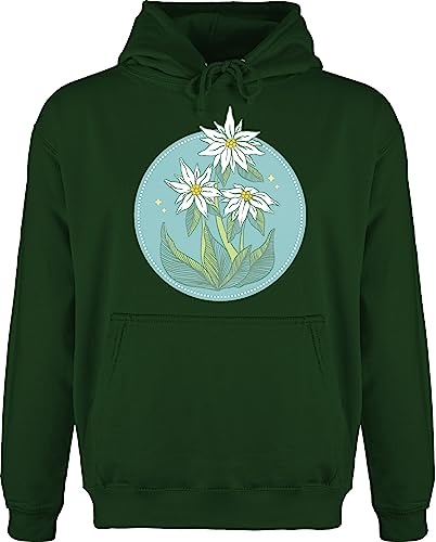 Hoodie Herren Pullover Männer - Kompatibel mit Oktoberfest - Edelweiß - XL - Dunkelgrün - bayrischer abend bayerischer bayrische sprüche oktober fest bayerisch bayern oktoberfest- edelweiss von Shirtracer