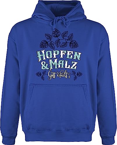 Shirtracer Hoodie Herren Pullover Männer - Kompatibel mit Oktoberfest - Hopfen & Malz - Gott erhalt's - schwarz - XL - Royalblau - bayrischer Abend Hoodies Bayerisches Pulli Oktoberfest- bayerische von Shirtracer