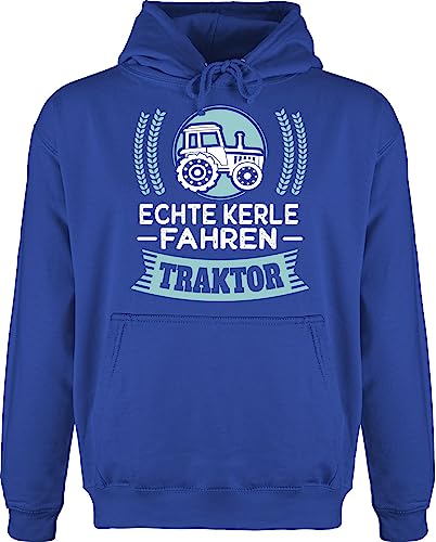 Shirtracer Hoodie Herren Pullover Männer - Landwirt Geschenk Bauer - Echte Kerle Fahren Traktor - weiß - 3XL - Royalblau - Hoodies/pullis sprüche Landwirtschaft Pulli Hoody kaputzenpuloverer pullis von Shirtracer