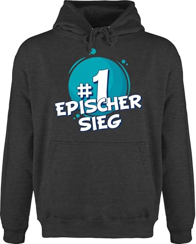 Hoodie Herren Pullover Männer - Nerd Geschenke - Epischer Sieg | Geschenk für Gamer | Zocker Geschenk | Zocken Geschenkidee - XS - Anthrazit meliert - #1 kapuzenpullover sprüche geek game hoody von Shirtracer