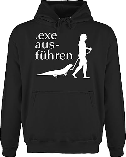 Hoodie Herren Pullover Männer - Nerd Geschenke - Exe ausführen weiß - 3XL - Schwarz - Kapuzenpullover sprüche Gamer zocker Pulli zocken Hoodies Geek für Nerds Geeks nerdgeschenk Gaming nerdige von Shirtracer