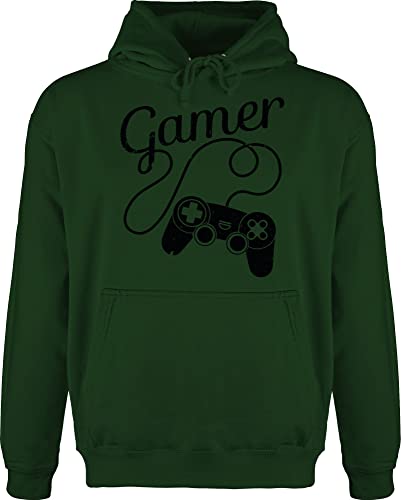 Shirtracer Hoodie Herren Pullover Männer - Nerd Geschenke - Gamer Motiv mit Controller - Gamer Geschenk - L - Dunkelgrün - für zocker Kapuzenpullover Computer Nerds sprüche zocken Geek Game hudis von Shirtracer