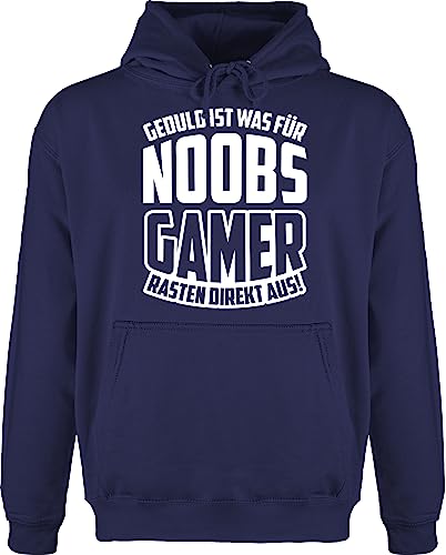 Hoodie Herren Pullover Männer - Nerd Geschenke - Geduld ist was für Noobs - Gamer rasten direkt aus! - weiß - XS - Navy Blau - kapuzenpullover sprüche zocker noob hoodies zocken pulli geek nerds Hoodie Herren Pullover Männer - Nerd Geschenke - Geduld ist was für Noobs - Gamer rasten direkt aus! - weiß - XS - Navy Blau - kapuzenpullover sprüche zocker noob hoodies zocken pulli geek nerds von Shirtracer