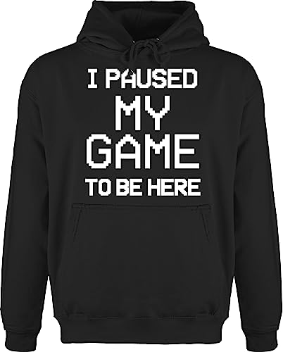 Hoodie Herren Pullover Männer - Nerd Geschenke - I Paused My Game to be here - weiß - 3XL - Schwarz - Kapuzenpullover sprüche Gamer zocker Hoodies zocken Hoody Geek Kapuzenpulli Nerds Pulli Geeks Hoodie Herren Pullover Männer - Nerd Geschenke - I Paused My Game to be here - weiß - 3XL - Schwarz - Kapuzenpullover sprüche Gamer zocker Hoodies zocken Hoody Geek Kapuzenpulli Nerds Pulli Geeks von Shirtracer