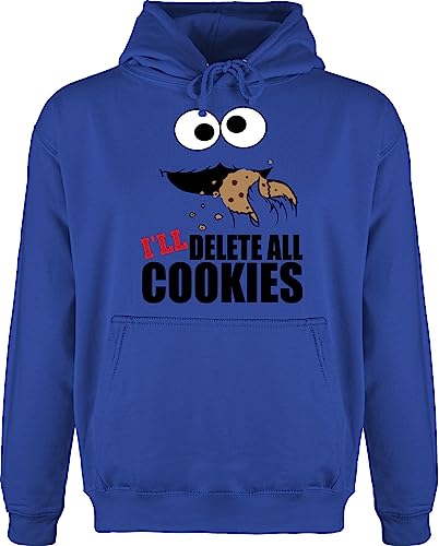 Hoodie Herren Pullover Männer - Nerd Geschenke - I will delete all cookies Keks-Monster - XL - Royalblau - geschenk für zocker kapuzenpullover statements pulli sprüche gamer computer nerds zocken von Shirtracer