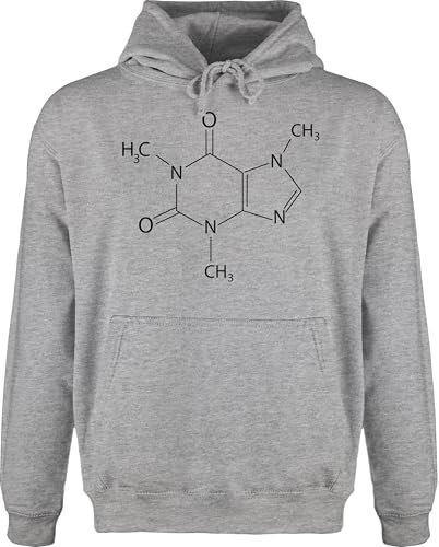 Hoodie Herren Pullover Männer - Nerd Geschenke - Kaffee chemische Formel - XXL - Grau meliert - Kapuzenpullover sprüche Gamer zocker Chemie zocken Coffee Geek kaffeeliebhaber Nerds Lover Geeks von Shirtracer
