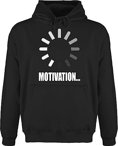 Hoodie Herren Pullover Männer - Nerd Geschenke - Lade Motivation... weiß - M - Schwarz - geeks kapuzenpullover zocken geschenk computer nerds gaming zocker gamer geek für geschenkideen motivation von Shirtracer